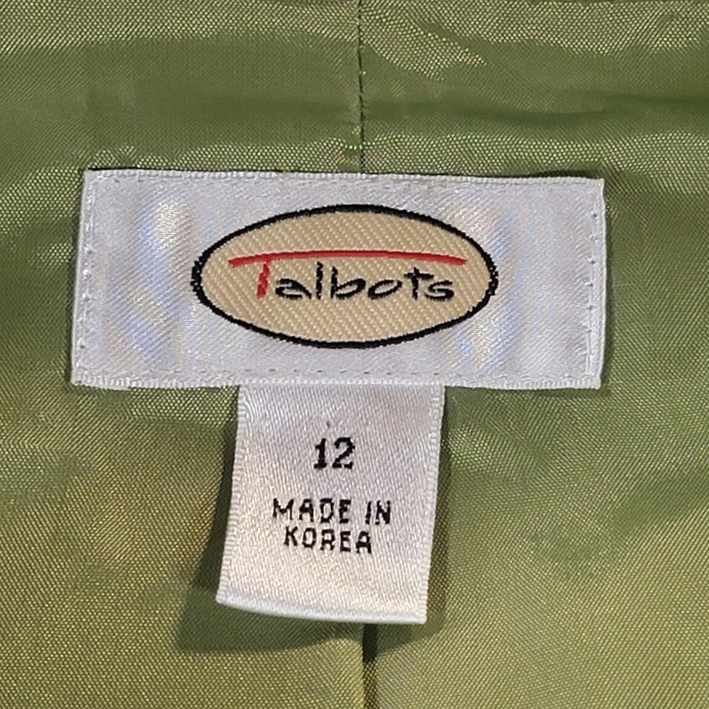 Vintage Talbots Faux Suede Blazer Career Jacket Sage Green Womens 12 Office Chic - Picture 5 of 12
